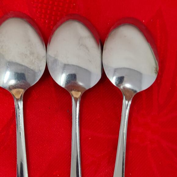 5X Tsp Oneida Oneidacraft Stainless Needlepoint Beaded Artistry Teaspoon - Picture 10 of 12